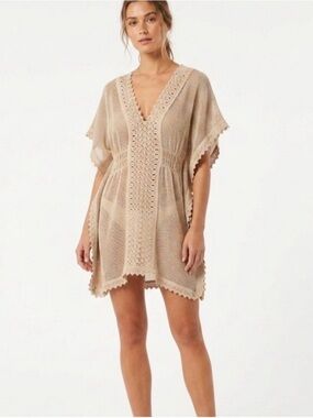 Seaspice Crochet V-Neck Swimsuit Coverup - 100% Peruvian Cotton